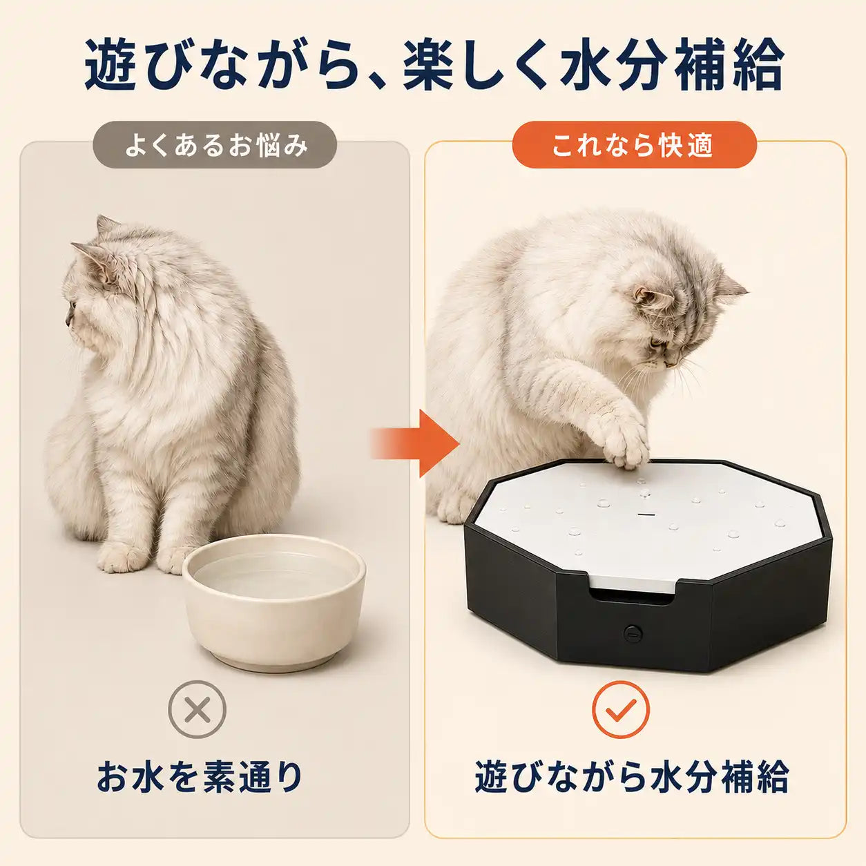 WPJP アクアロール 水滴プレイ猫給水器