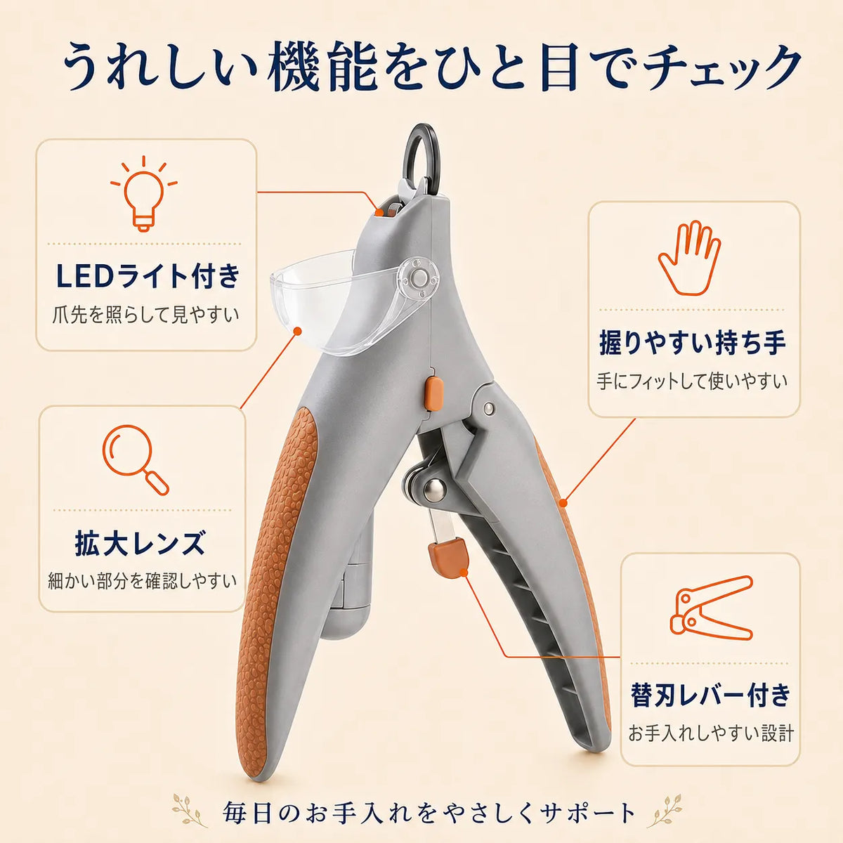 つめあかりクリッパーの機能一覧
